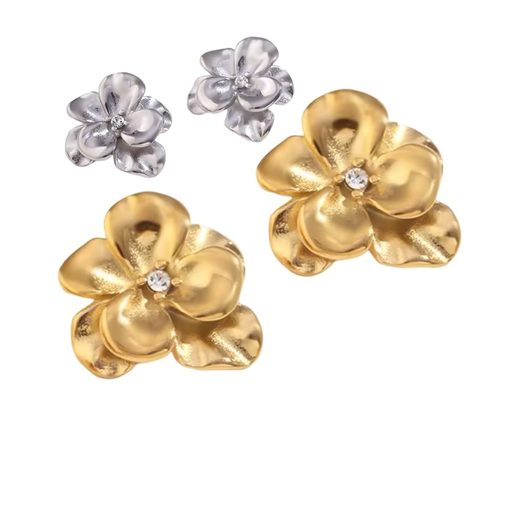 Flower Blossom Earrings Stainless Steel
